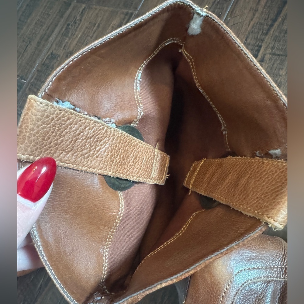 Matisse cognac leather knee high boots size 7.5 cowgirl sexy western chic boho - Picture 2 of 12